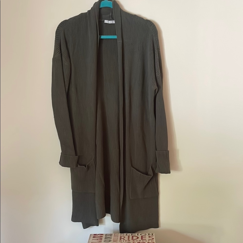 Cyrus Olive Green Open Front Cardigan